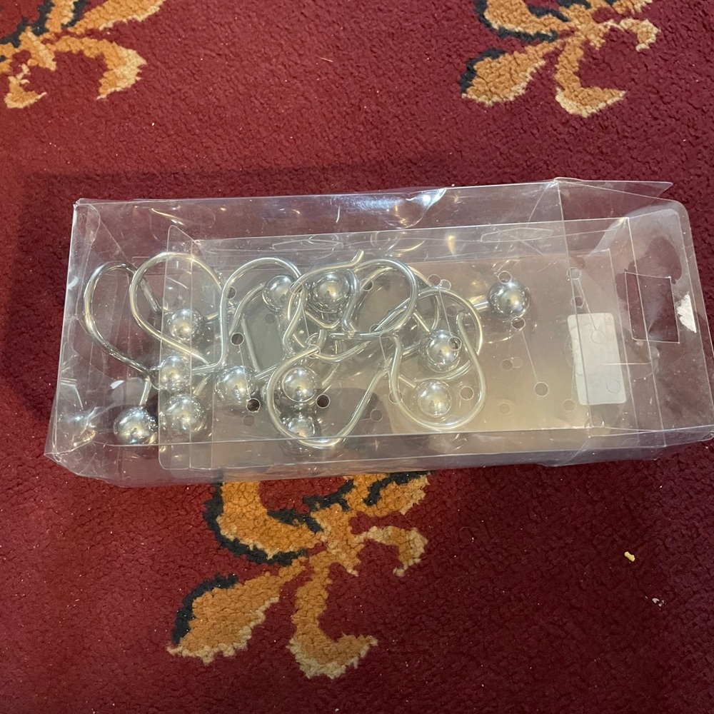 Silver Shower Curtain Hooks